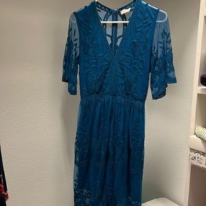 Altar’d State mini dress. Lace. Rich blue. Ladies S